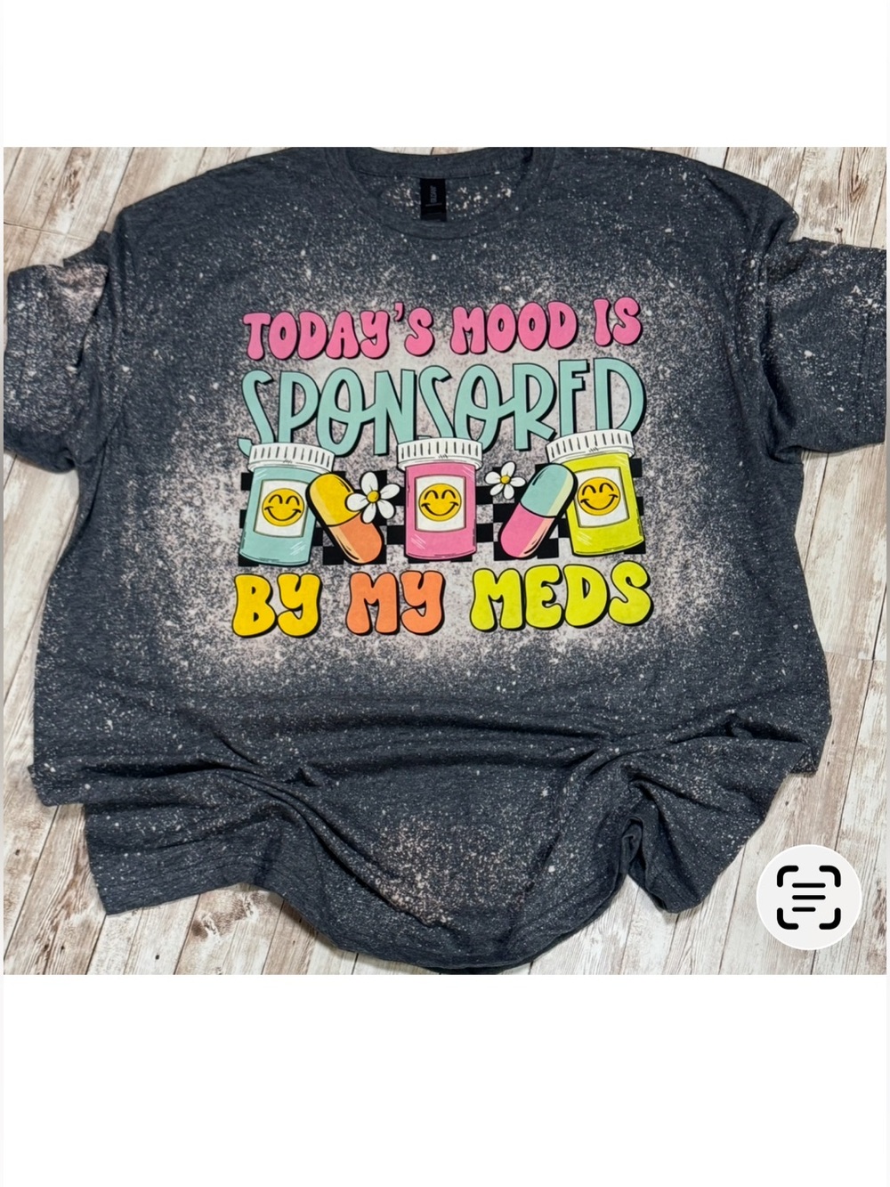 “Today's Mood Is Sponsored By My Meds" Heather navy Shirt XL